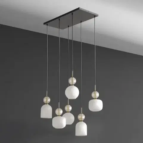 Lampy do obývačky Luster SOPHIA COGNAC WHITE 11594 PL6