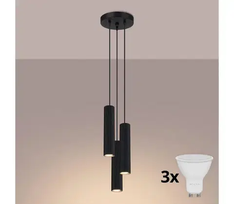 Svietidlá BRILAGI - LED luster na lanku CRESTO 3xGU10/10W/230V čierny BR.1576