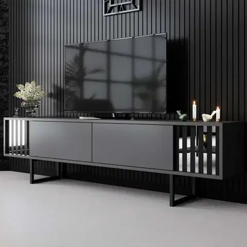 TV stolíky TV stolík Chrome Line - Anthracite, Black