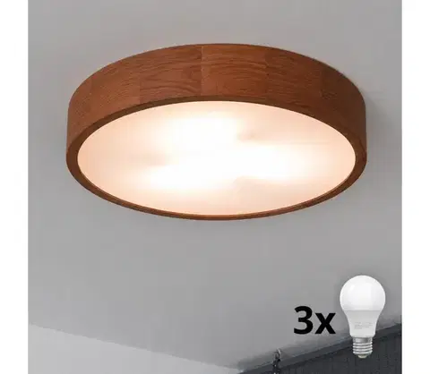 Svietidlá BRILAGI - LED stropné svietidlo CARVALHO 3xE27/15W/230V, dub/čerešňa, priemer 47 cm 8590828607120