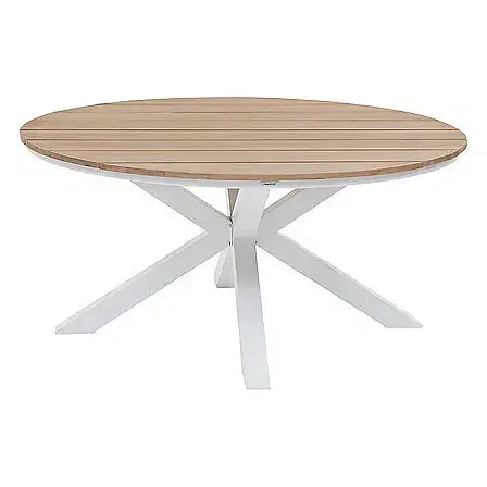 Stolčeky Hliníkový jedálenský stôl COLUMBIA ø 112 cm (biely)