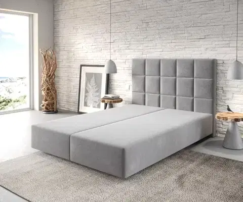Rámy postelí DELIFE Boxspring posteľ Dream-Fine 140×200 cm mikrovlákno sivá