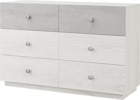 Komody a skrinky VIVA komoda so zásuvkami 3S+3S, light artwood/industrial