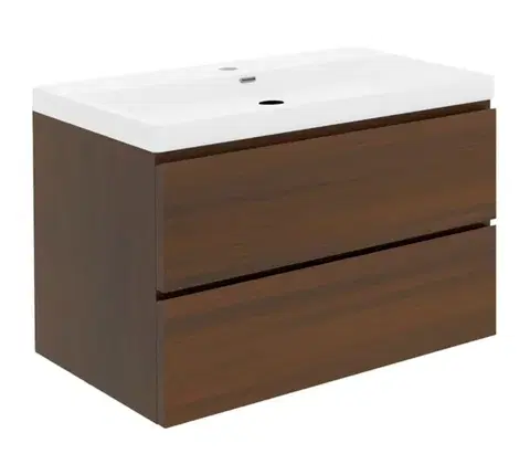 Kúpeľňový nábytok Kúpeľňová skrinka s umývadlom SAT B-Way 99x50x45 cm orech mat BWAY2100NUTU4 BWAY2100NUTU4