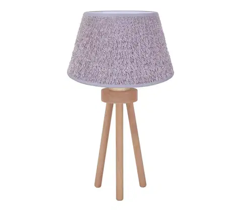 Lampy  - Stolná lampa BOUCLE 1xE27/15W/230V pr. 28 cm šedá/drevo 601443