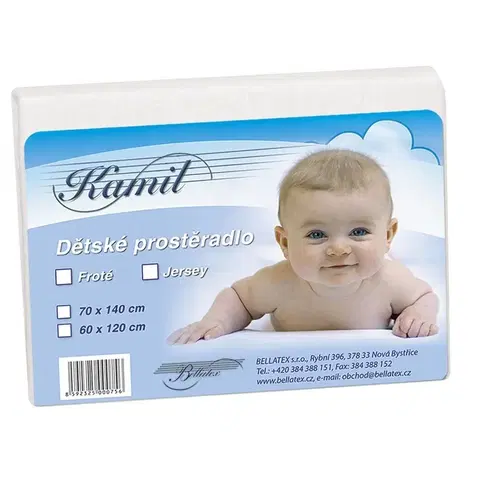 Plachty Bellatex Detské jersey prestieradlo, biela, 60 x 120 cm