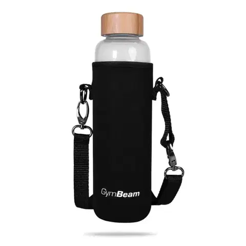 Športové fľaše GymBeam Sklenená fľaša Bamboo 600 ml
