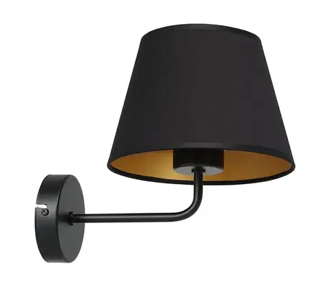 Svietidlá  Nástenná lampa ARDEN 1xE27/60W/230V čierna/zlatá 3500