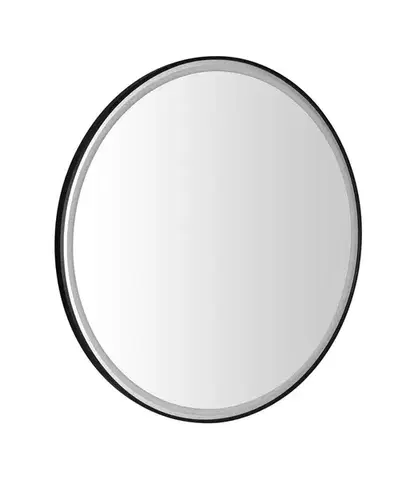 Kúpeľňové zrkadlá SAPHO - KADRIS guľaté zrkadlo s LED osvetlením, ø 60cm, čierna mat KD060