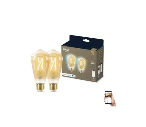 LED osvetlenie SADA 2x LED Stmievateľná žiarovka VINTAGE ST64 E27/6,7W/230V 2000-5000K Wi-Fi - WiZ 8719514551077
