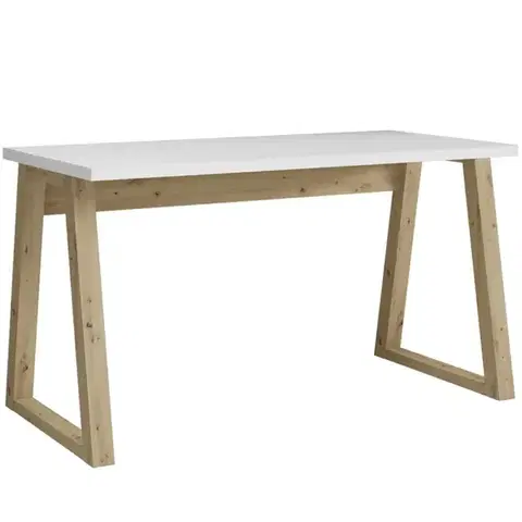 Moderné kancelárske stoly Písací stôl Iga Biely / Dub Artisan