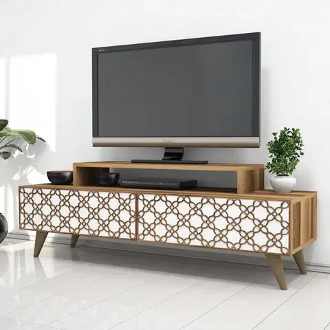 TV stolíky TV stolík City - Walnut, White