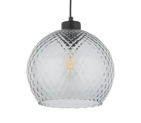 Lampy  Náhradné sklo pre luster a nástenné svietidlo DEVON E27, priemer 25 cm, dymovo-sivé 7486