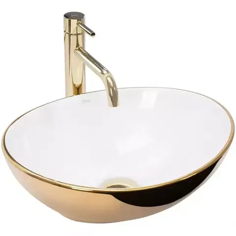 Sanitárna keramika Umývadlo na dosku Sofia Gold/White