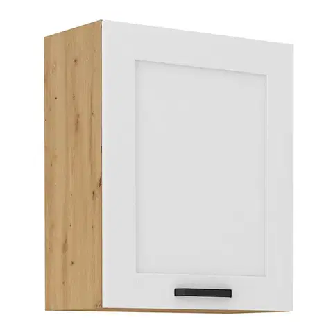 Kuchynské horné skrinky KONDELA Lula 60 G-72 1F horná kuchynská skrinka biela / dub artisan