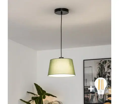 Svietidlá BRILAGI - LED luster na lanku CERIA 1xE27/40W/230V pr. 25 cm zelený BG3987+EG781034