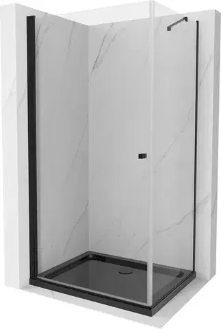 Vane MEXEN/S - Pretória sprchovací kút 80x110, transparent, čierna + sprchová vanička vrátane sifónu 852-080-110-70-00-4070B
