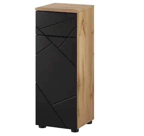 Skrinky do kúpeľne Szynaka Kúpeľňová skrinka nízka MAZI BLACK 45 | 30 cm
