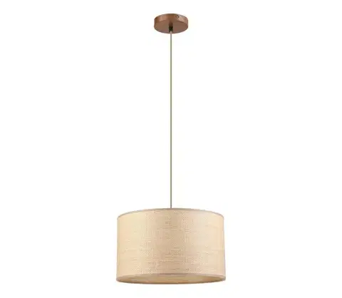 Svietidlá  Luster na lanku AIDA 1xE27/15W/230V priemer 35 cm dub/rafia LM-1.98/DĄB RUSTIK/RAFFIA 350