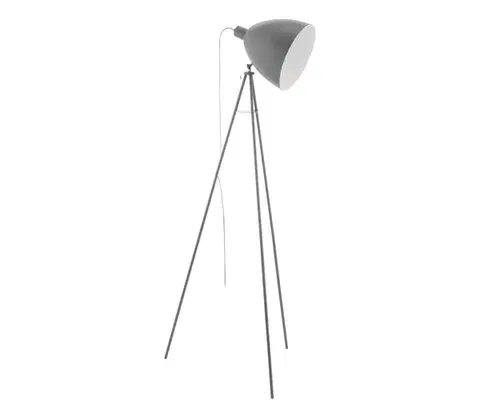 Lampy Eglo 33095 - Stojacia lampa DUNDEE 1xE27/60W/230V sivá 33095