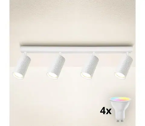 Svietidlá BRILAGI - LED RGBW stmievateľné bodové svietidlo SELE MODERN 4xGU10/4,8W/230V biela BG2872+4xAI2382