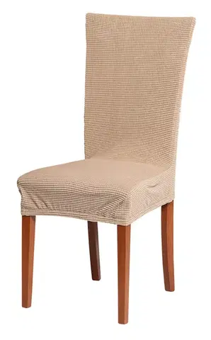 Poťahy na stoličky Poťah na stoličku elastický MENČESTER capuccino TiaHome