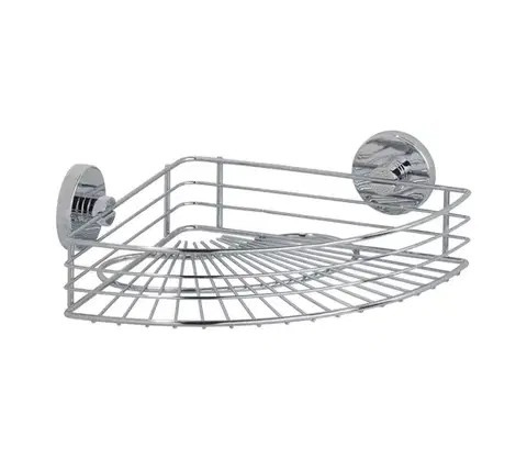 Svietidlá WENKO 20887100-Polica VACUUM-LOC RUND STAH 31x22,5 cm lesklý chróm 20887100
