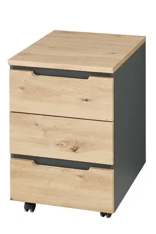 Komody a skrinky BURGON 17 skriňa ku stolu, dub Artisan / grafit