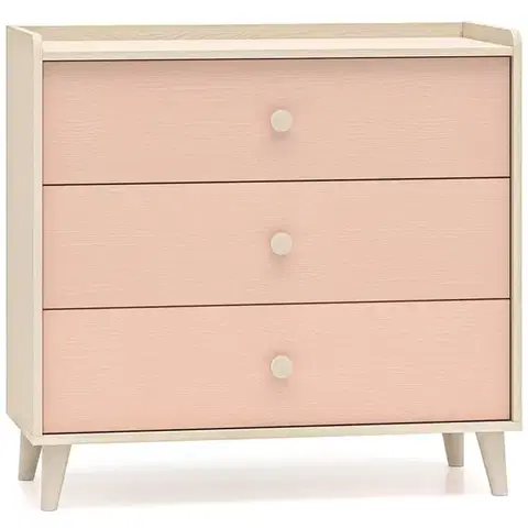 Komody do spálne Komoda Mevel 06 Púštny Piesok/Millenial Pink