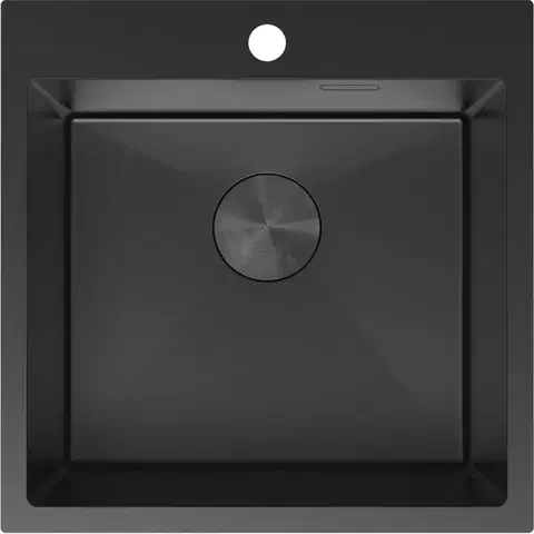 Kuchynské drezy MEXEN MEXEN - Solix oceľový drez 1-bowl 500 x 500 mm, čierna 6407501000-70