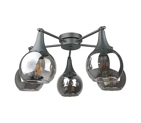 Svietidlá Keter Lighting Prisadený luster STAR 5xE27/60W/230V čierna/dymová čierna 2842