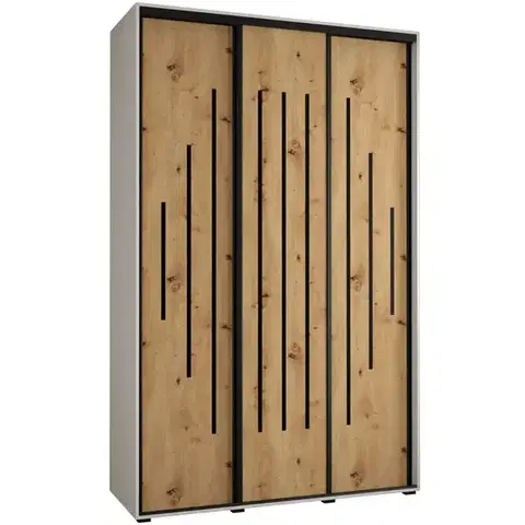 Šatníkové skrine Skriňa 45 Canaris 12 160 biela/artisan/čierna