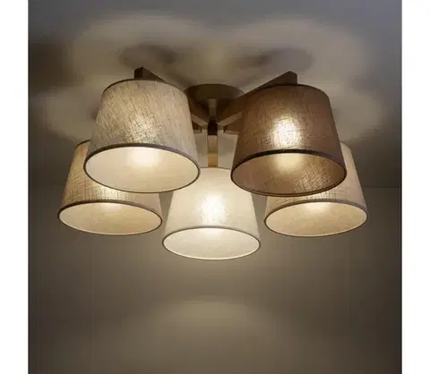 Svietidlá BRILAGI - Prisadený luster LATTE SABIA 5xE27/15W/230V borovica/mix 11584