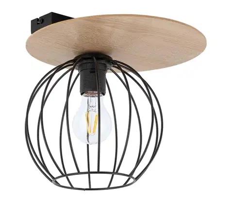 Svietidlá  Prisadený luster CYBER 1xE27/60W/230V drevo/čierna 32354