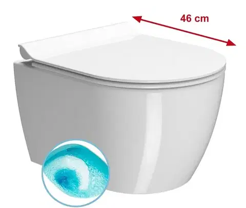 Záchody GSI - PURA SHORT závesná WC misa, Swirlflush, 35x46cm, biela ExtraGlaze 880211