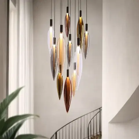 Stropná svetla Lampa wisząca Nordic szklane tuby kolorowe do salonu