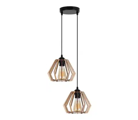 Svietidlá  Luster na lanku BERGO 2xE27/60W/230V čierna 0002