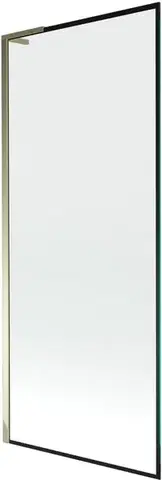 Sprchové dvere MEXEN/S - Next L vaňová zástena FIX 80 x 150, čierna vzor, zlatá 895-080-000-03-70-50