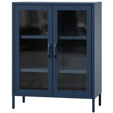 Vitríny v podkrovnom štýle Vitrína Kovová Gina Modern Dark Blue