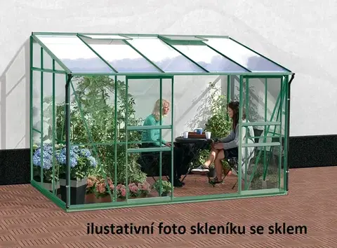 Skleníky Skleník k stene VITAVIA IDA 6500 polykarbonát zelený Dekorhome