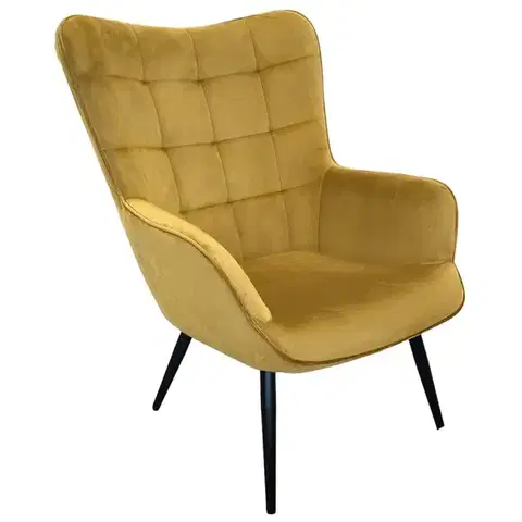 Moderné kreslá Kreslo Jet WX-2931-1T Yellow Velvet 20