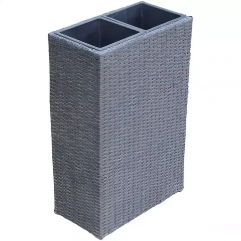 Záhrada Prútený kvetináč 51x28x79h čierny