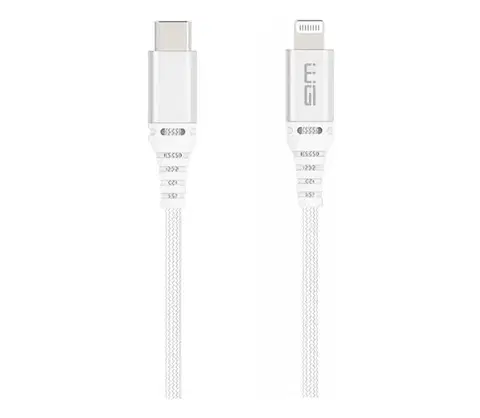 Predlžovacie káble Winner Group - USB kábel MFI Lightning / USB-C 1m biela WINKMFITYPCWH