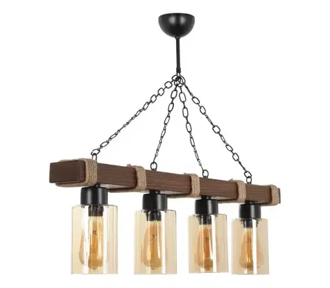 Svietidlá  Luster na reťazi JASMIN 4xE27/40W/230V hnedá/béžová 534LUN3371