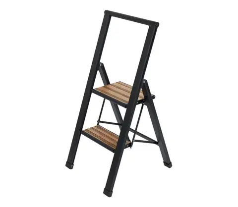 Taburetky WENKO 50482100 - Schodíky ALU-DESIGN 44x101 cm čierne 50482100