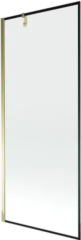 Sprchové dvere MEXEN/S - Next vaňová zástena FIX 80 x 150, čierna dekor, zlatá 895-080-000-00-70-50