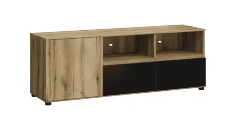 TV stolíky ArtExt TV stolík CAMINO 1D2S | dub evoke/čierna aksamit
