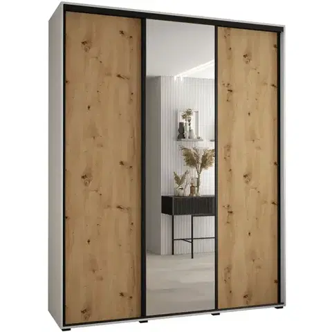 Šatníkové skrine Skriňa 45 Canaris 3 200 biela/artisan/čierna