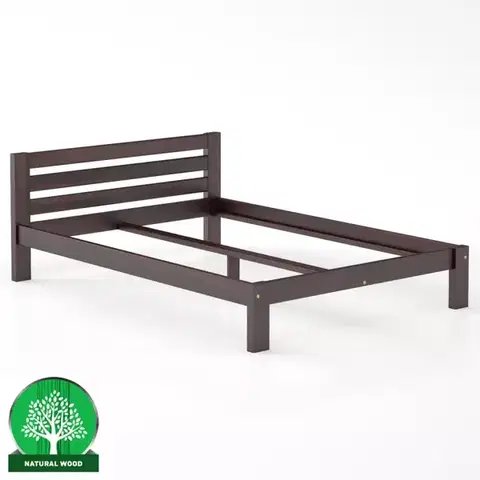 Drevené postele Posteľ borovica LK105–140x200 orech