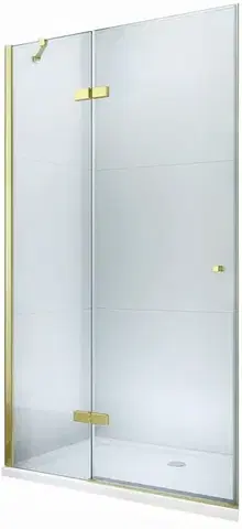 Sprchovacie kúty MEXEN - Roma sprchové dvere krídlové 70, transparent, zlatý sa stenovým profilom 854-070-000-50-00